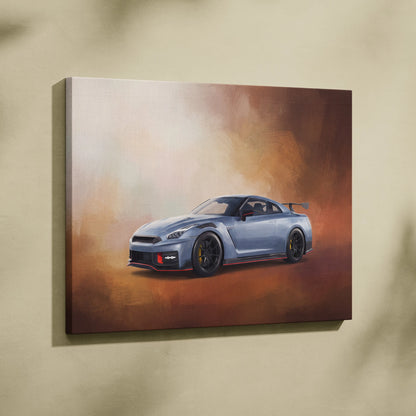 Nissan GT-R Nismo Inspired Automotive Canvas Art, Track Car Wall Decor