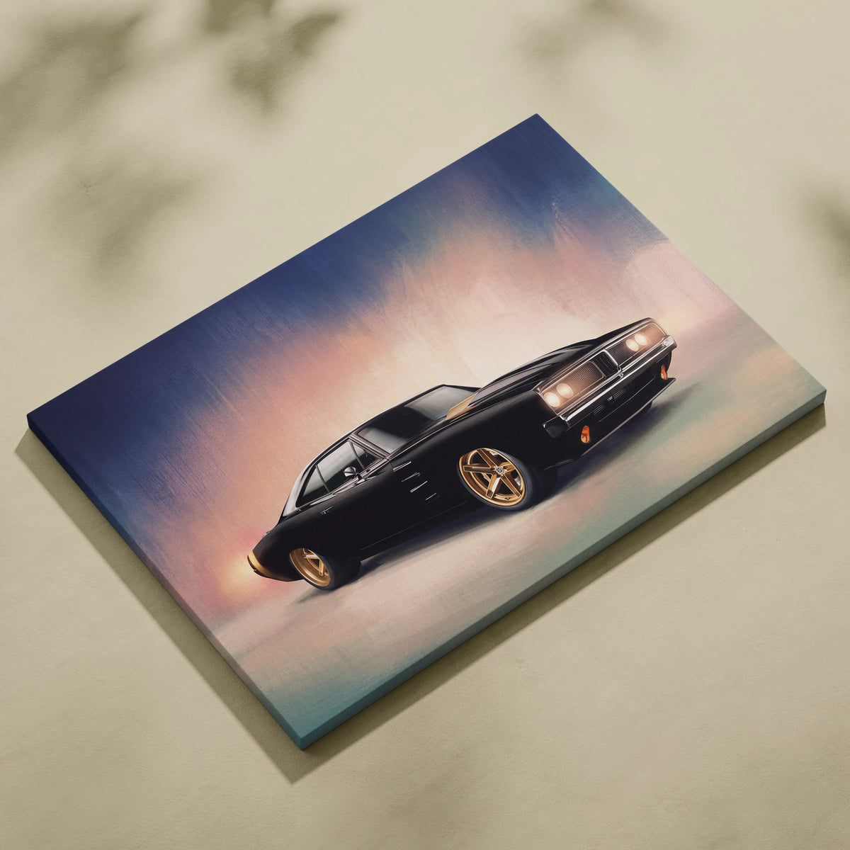 Dodge Charger Inspired Car Wall Art, Classic American Muscle Canvas Print for Office Decor
