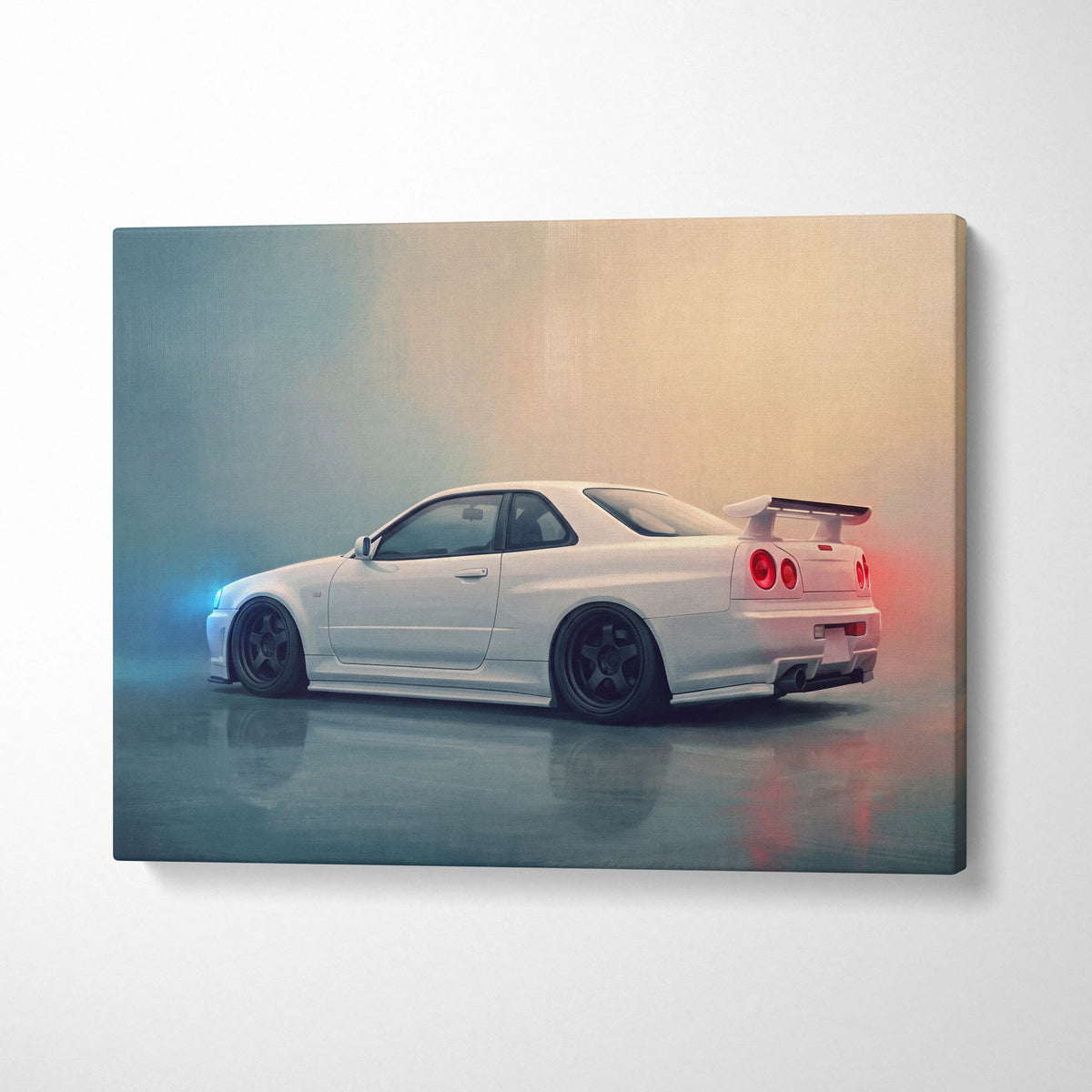 Nissan Skyline GT-R R34 Inspired Canvas Art - Premium Japanese Performance Vehicle Wall Decor