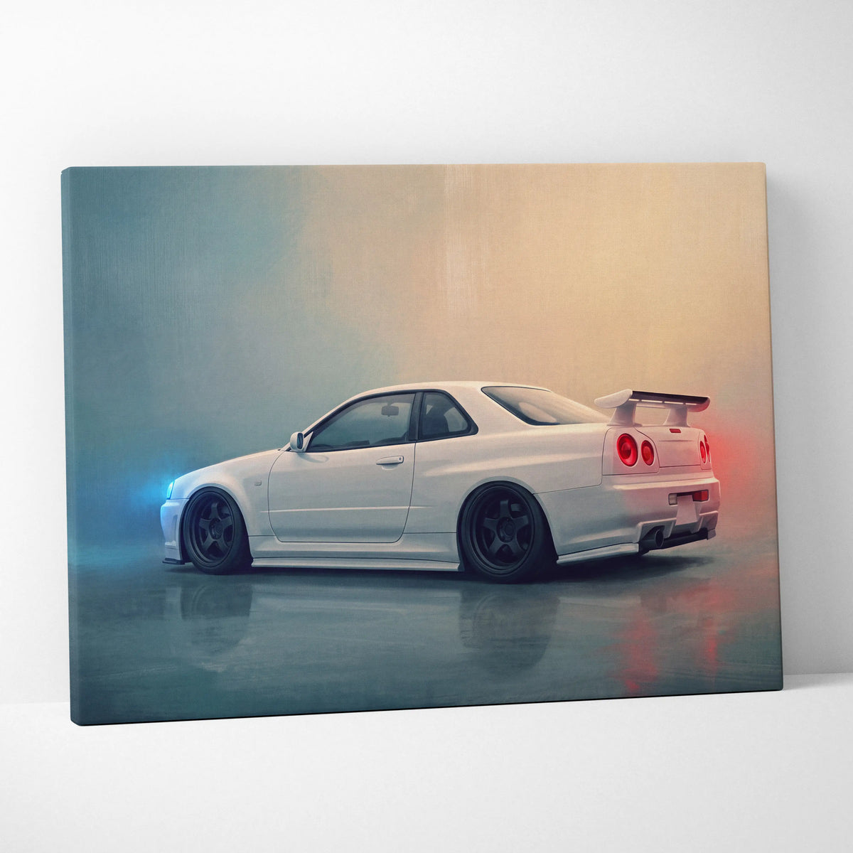 Nissan Skyline GT-R R34 Inspired Canvas Art - Premium Japanese Performance Vehicle Wall Decor