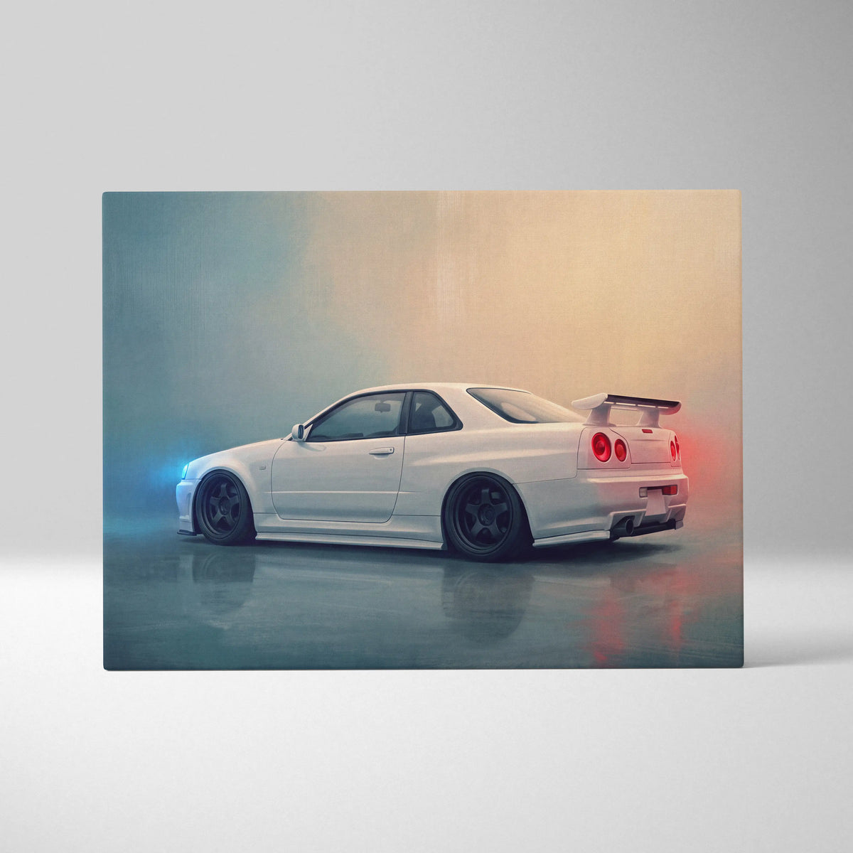Nissan Skyline GT-R R34 Inspired Canvas Art - Premium Japanese Performance Vehicle Wall Decor