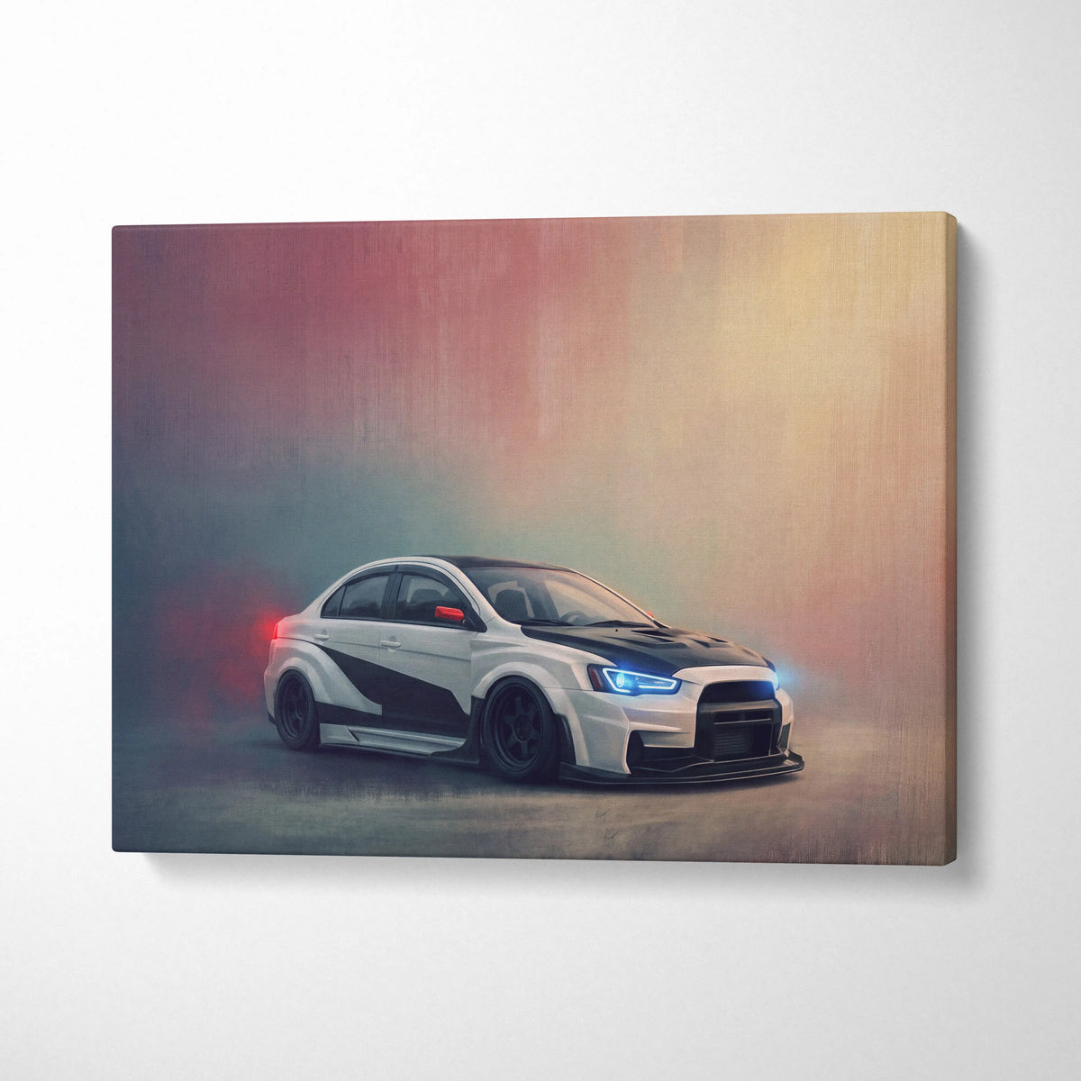 Mitsubishi Lancer Evolution X Inspired Motorsport Canvas Print - Rally Racing Vehicle Wall Decor