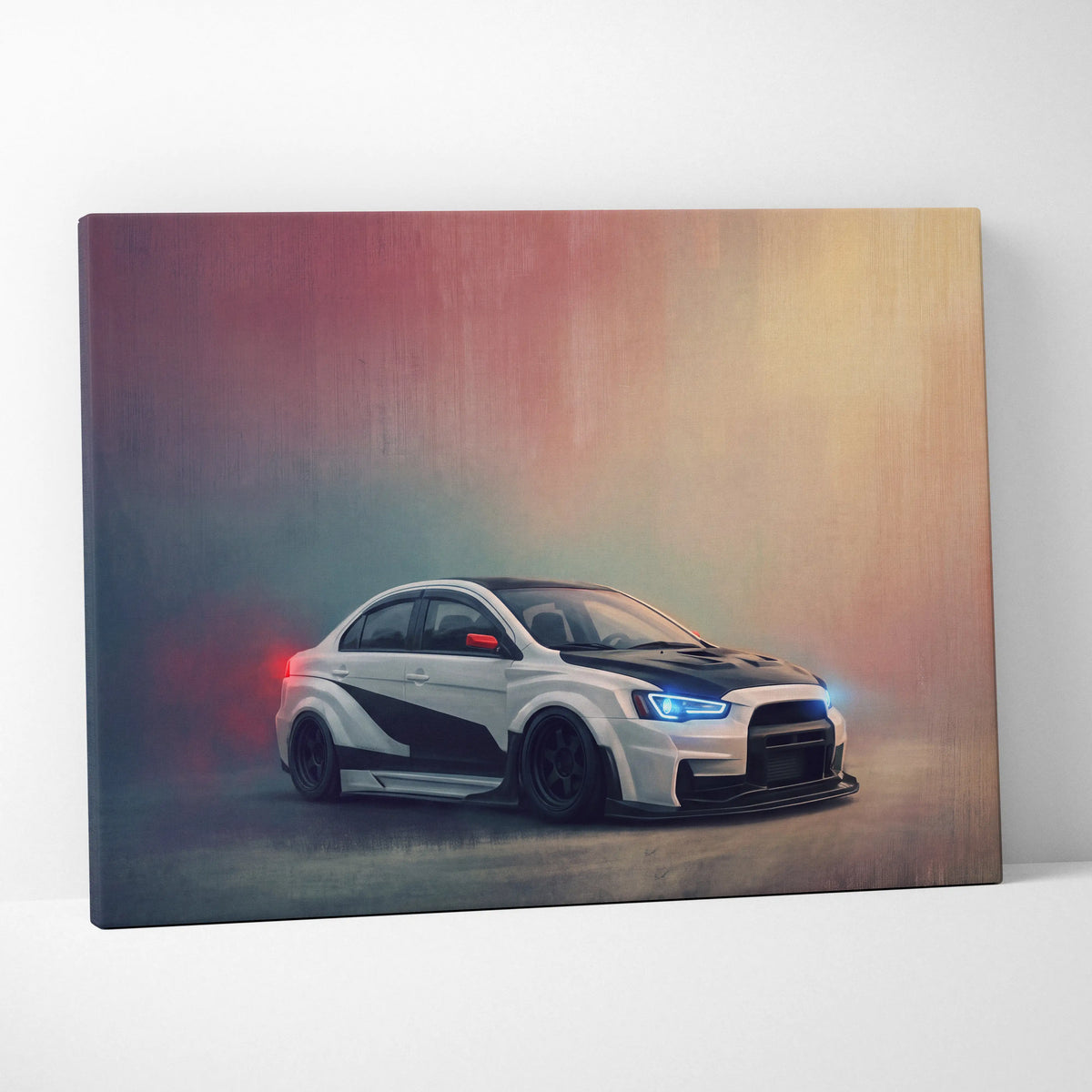 Mitsubishi Lancer Evolution X Inspired Motorsport Canvas Print - Rally Racing Vehicle Wall Decor