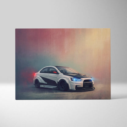 Mitsubishi Lancer Evolution X Inspired Motorsport Canvas Print - Rally Racing Vehicle Wall Decor