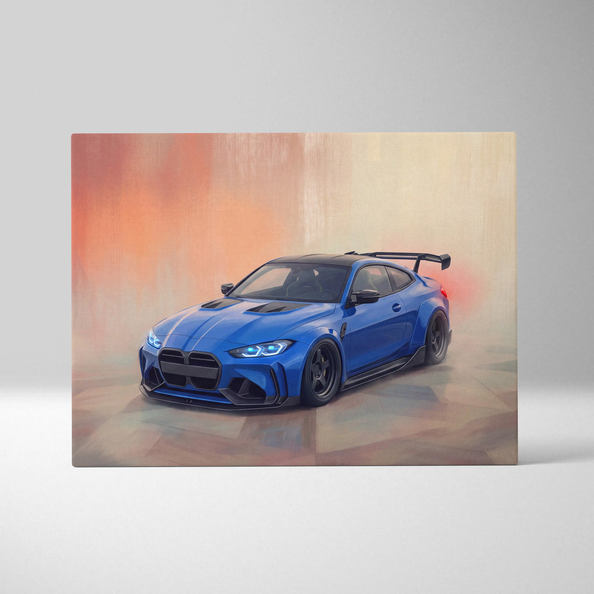 BMW M3 Inspired Car Wall Art, Modern Automotive Canvas Painting
