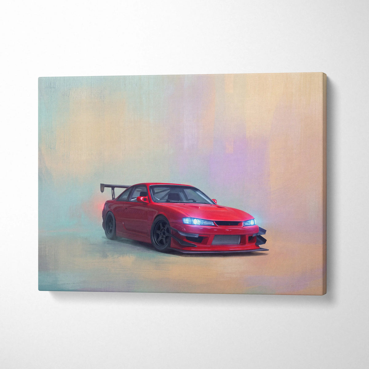 Nissan Silvia S14 Kouki Inspired Automotive Wall Art - Japanese JDM Sports Car Canvas Print