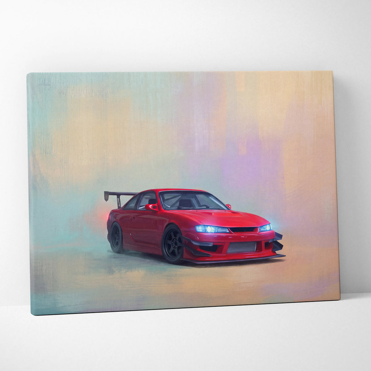 Nissan Silvia S14 Kouki Inspired Automotive Wall Art - Japanese JDM Sports Car Canvas Print