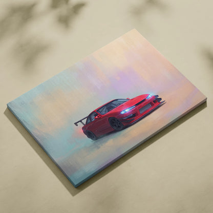 Nissan Silvia S14 Kouki Inspired Automotive Wall Art - Japanese JDM Sports Car Canvas Print