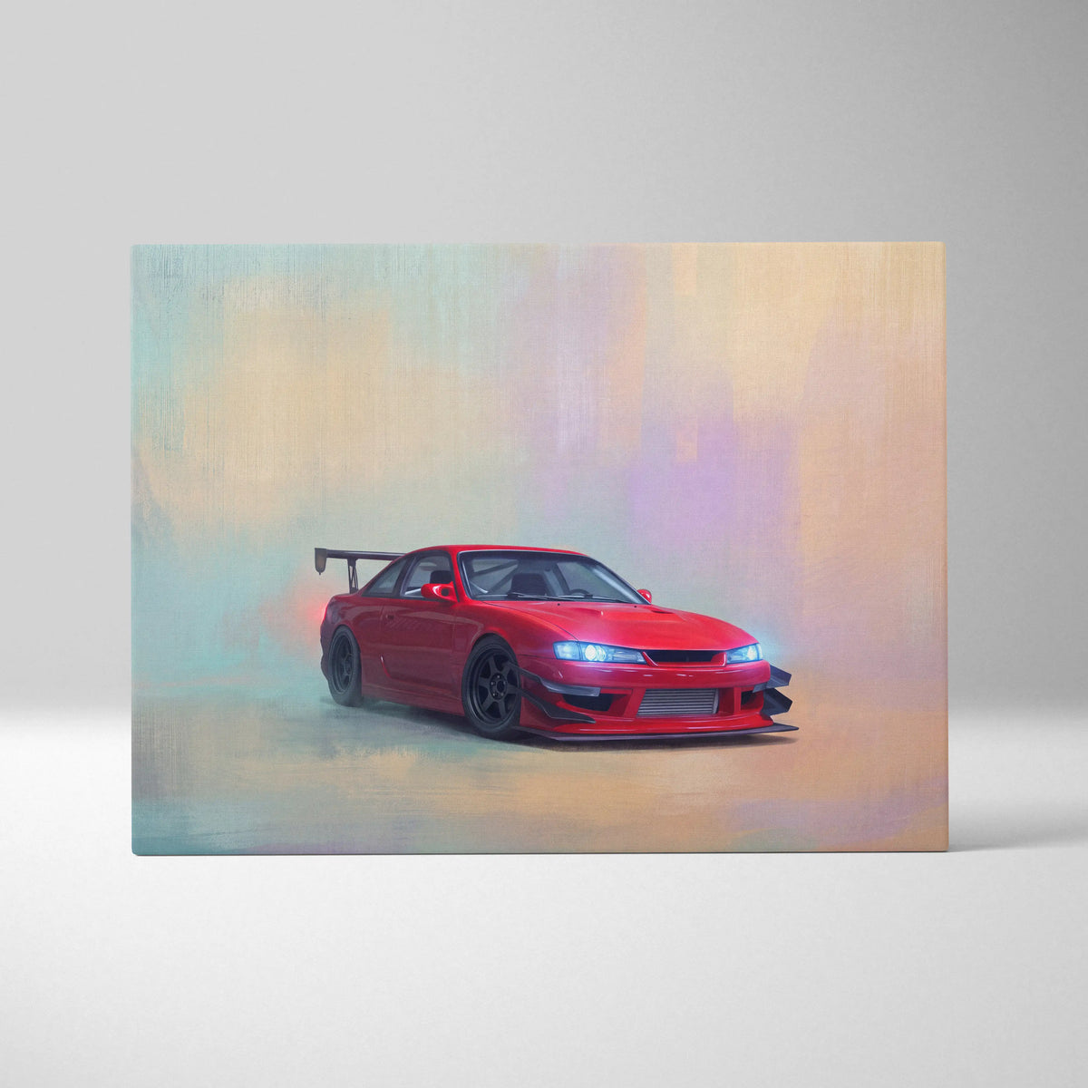 Nissan Silvia S14 Kouki Inspired Automotive Wall Art - Japanese JDM Sports Car Canvas Print