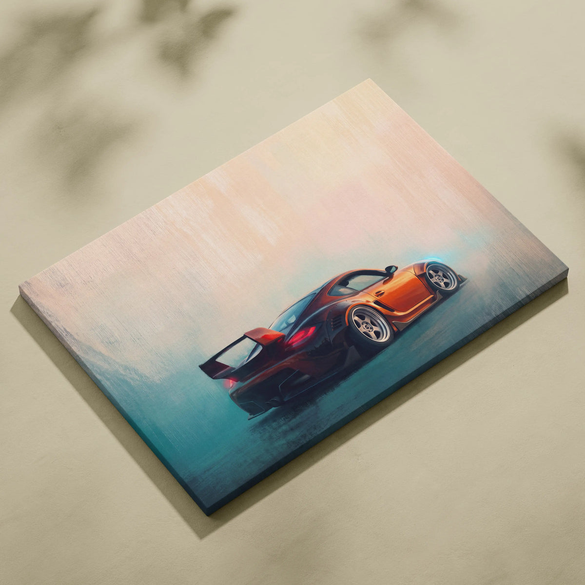 Porsche Cayman Inspired Canvas Art, Luxury Sports Car Wall Decor Print