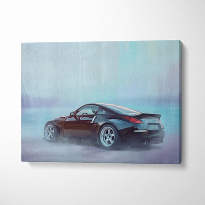 Nissan 350Z Inspired Automotive Wall Art - Widebody JDM Performance Car Canvas Print for Garage