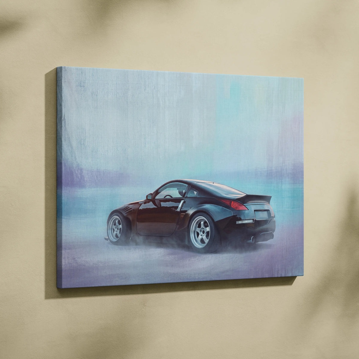 Nissan 350Z Inspired Automotive Wall Art - Widebody JDM Performance Car Canvas Print for Garage