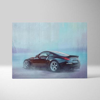 Nissan 350Z Inspired Automotive Wall Art - Widebody JDM Performance Car Canvas Print for Garage