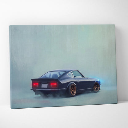 Datsun 240Z Inspired Automotive Wall Art - Classic Japanese Sports Vehicle Painting