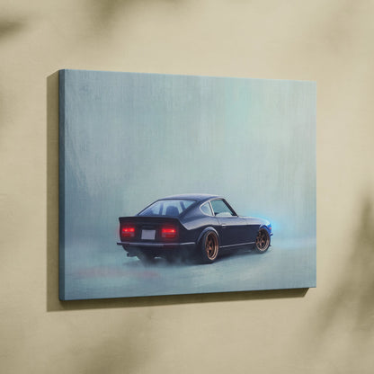 Datsun 240Z Inspired Automotive Wall Art - Classic Japanese Sports Vehicle Painting