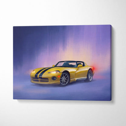 Dodge Viper Inspired Car Wall Art, American Supercar Canvas Print for Office Decor