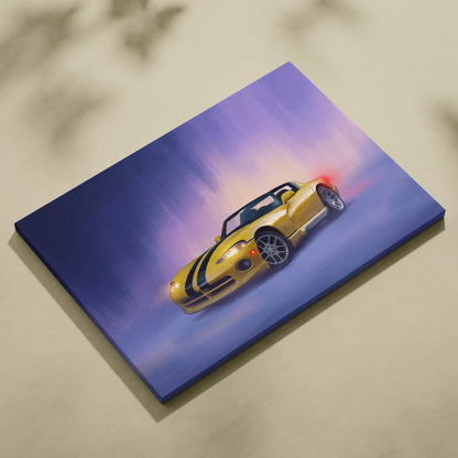 Dodge Viper Inspired Car Wall Art, American Supercar Canvas Print for Office Decor