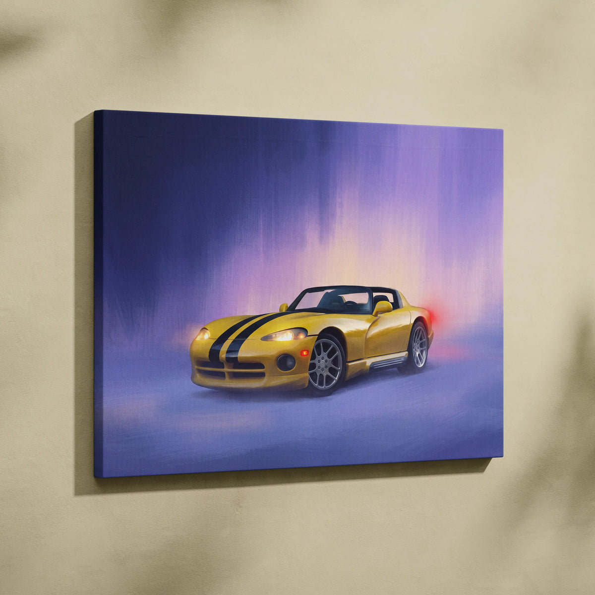 Dodge Viper Inspired Car Wall Art, American Supercar Canvas Print for Office Decor