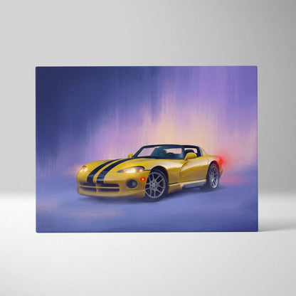 Dodge Viper Inspired Car Wall Art, American Supercar Canvas Print for Office Decor