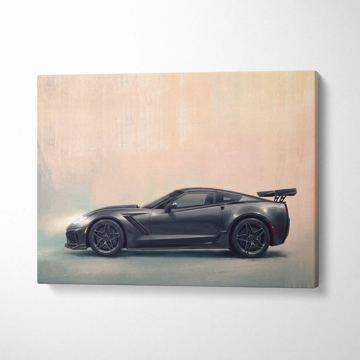 Chevrolet Corvette Inspired Automotive Wall Art, Widebody Supercar Canvas Print for Bedroom