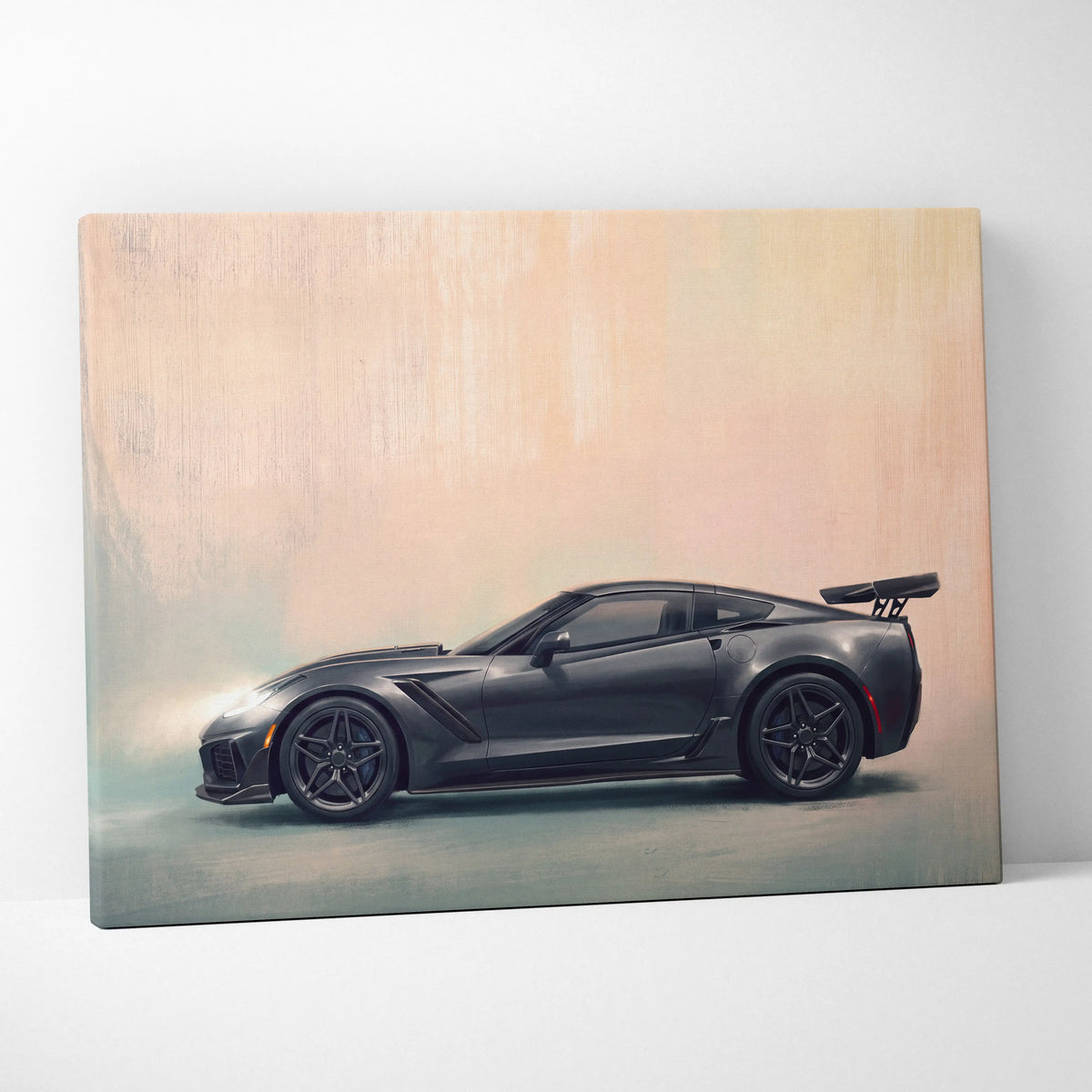 Chevrolet Corvette Inspired Automotive Wall Art, Widebody Supercar Canvas Print for Bedroom
