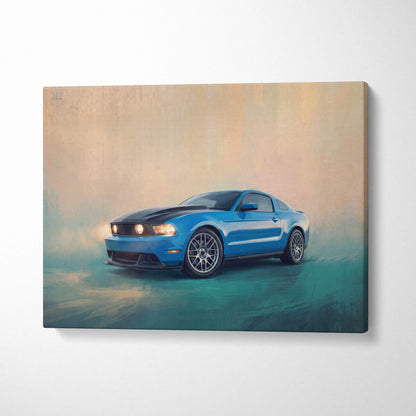 Ford Mustang Inspired Automotive Wall Art, Classic Muscle Car Canvas Print for Living Room