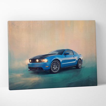Ford Mustang Inspired Automotive Wall Art, Classic Muscle Car Canvas Print for Living Room