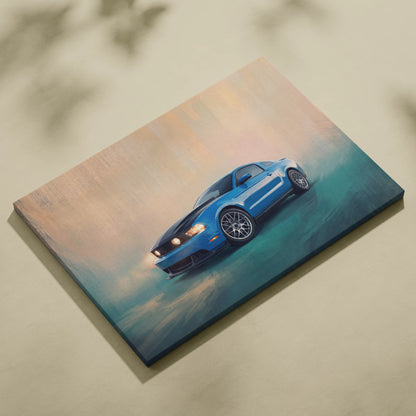 Ford Mustang Inspired Automotive Wall Art, Classic Muscle Car Canvas Print for Living Room