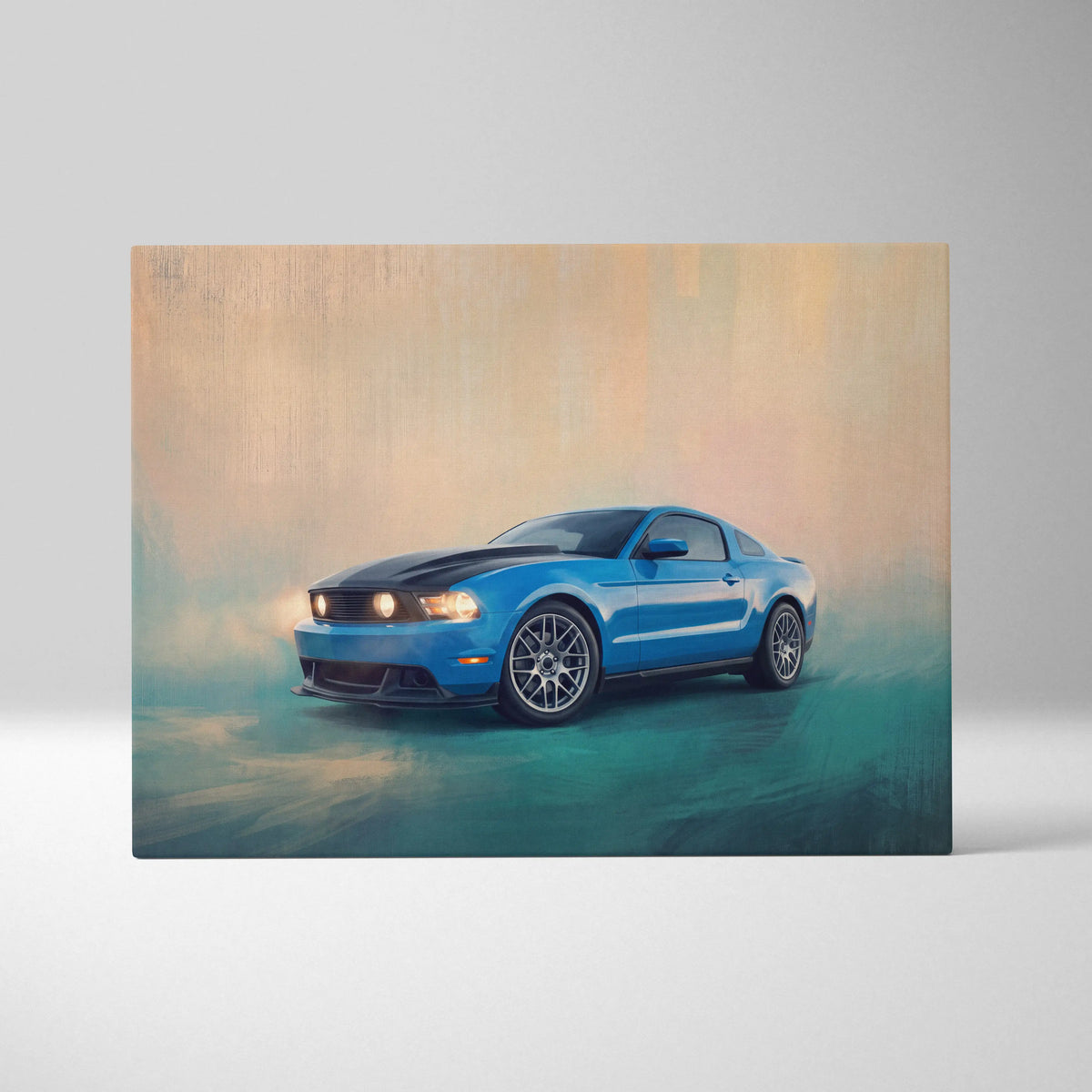 Ford Mustang Inspired Automotive Wall Art, Classic Muscle Car Canvas Print for Living Room