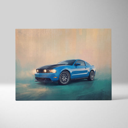 Ford Mustang Inspired Automotive Wall Art, Classic Muscle Car Canvas Print for Living Room