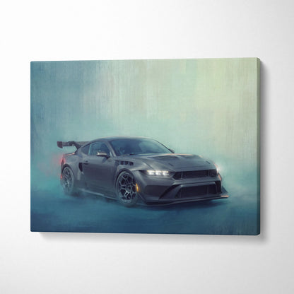 Ford Mustang GTD Inspired Automotive Canvas Art, Widebody Performance Wall Decor for Bedroom