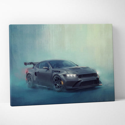 Ford Mustang GTD Inspired Automotive Canvas Art, Widebody Performance Wall Decor for Bedroom