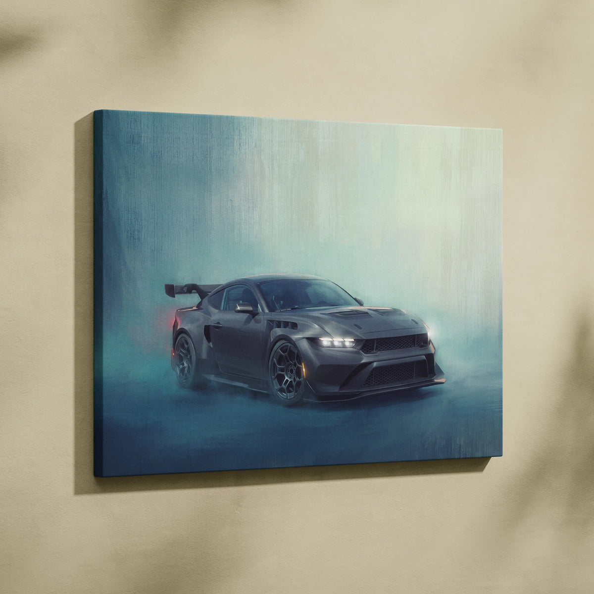 Ford Mustang GTD Inspired Automotive Canvas Art, Widebody Performance Wall Decor for Bedroom