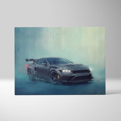 Ford Mustang GTD Inspired Automotive Canvas Art, Widebody Performance Wall Decor for Bedroom