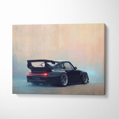 Porsche 911 Inspired Car Wall Art, Modern Automotive Poster Canvas Painting