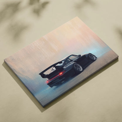 Porsche 911 Inspired Car Wall Art, Modern Automotive Poster Canvas Painting