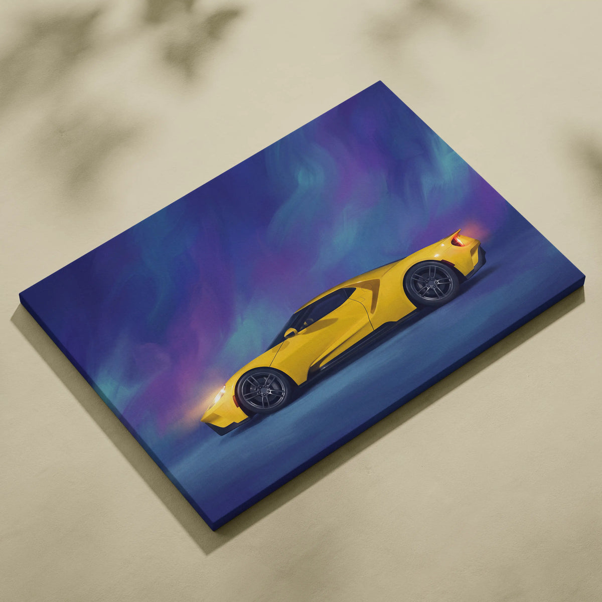 Ford GT Inspired Car Wall Art, Modern Supercar Canvas Print for Office Decor