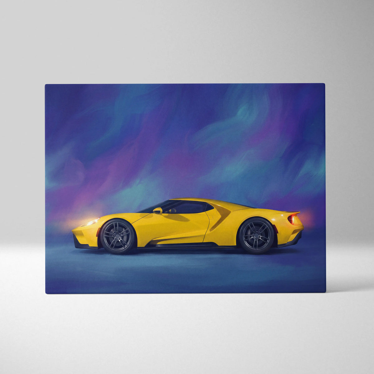 Ford GT Inspired Car Wall Art, Modern Supercar Canvas Print for Office Decor