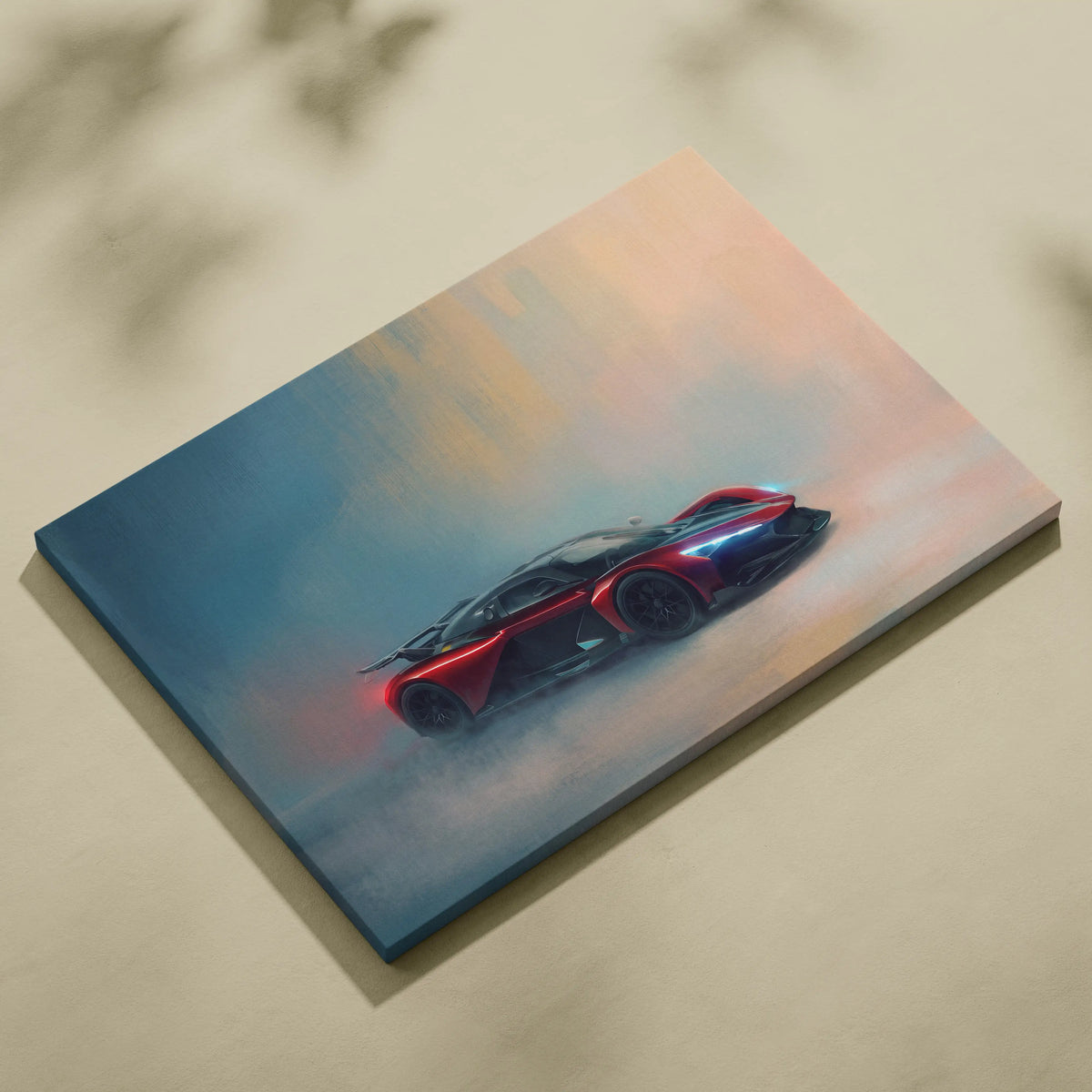 Red and black zenvo aurora agil inspired sports car painting on canvas premium automotive wall decor
