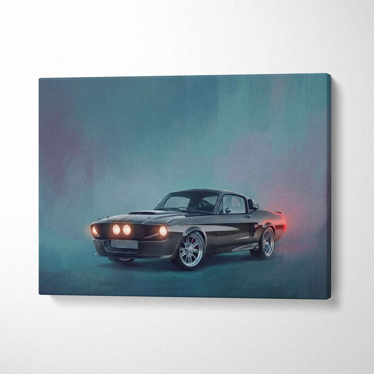 Cars Code For Canvas Ford Mustang Shelby GT500 Inspired Canvas Art, Vintage Muscle Car Wall ...