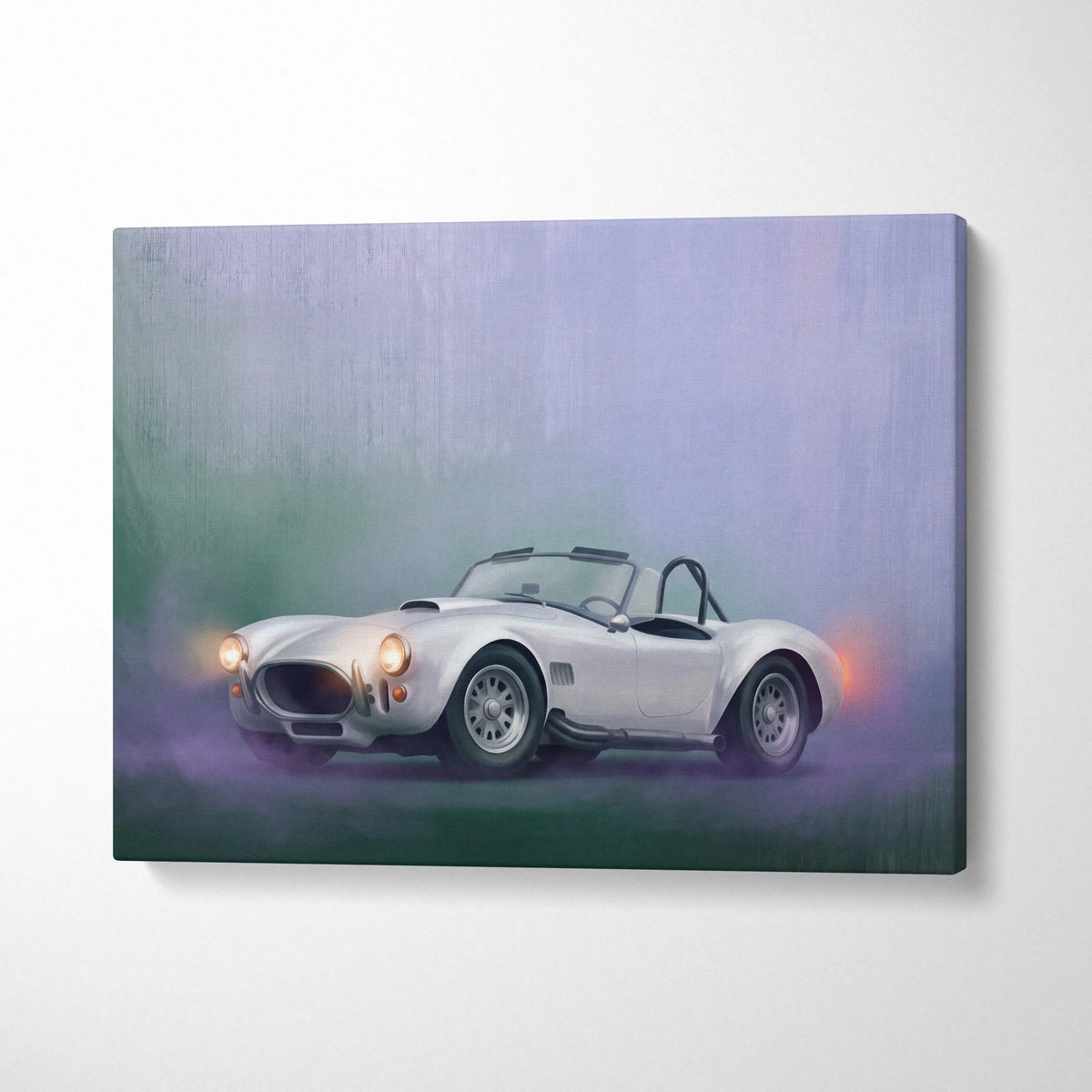 AC Shelby Cobra Inspired Automotive Wall Art, Classic Roadster Canvas Print for Living Room