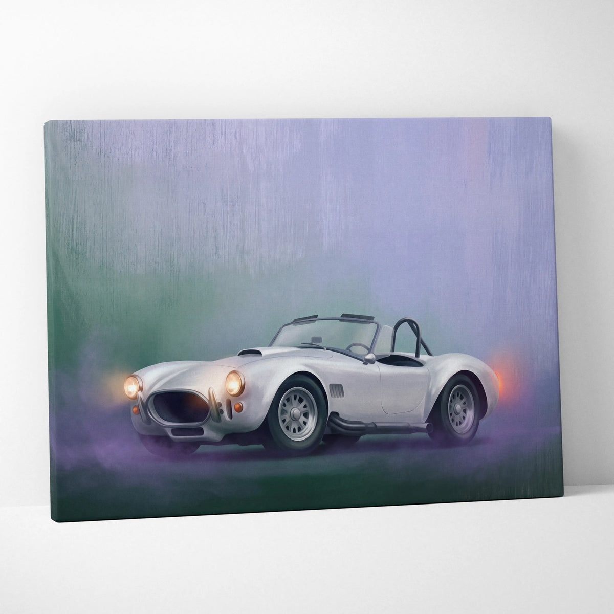 AC Shelby Cobra Inspired Automotive Wall Art, Classic Roadster Canvas Print for Living Room