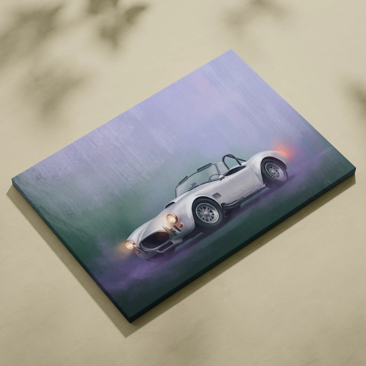 AC Shelby Cobra Inspired Automotive Wall Art, Classic Roadster Canvas Print for Living Room