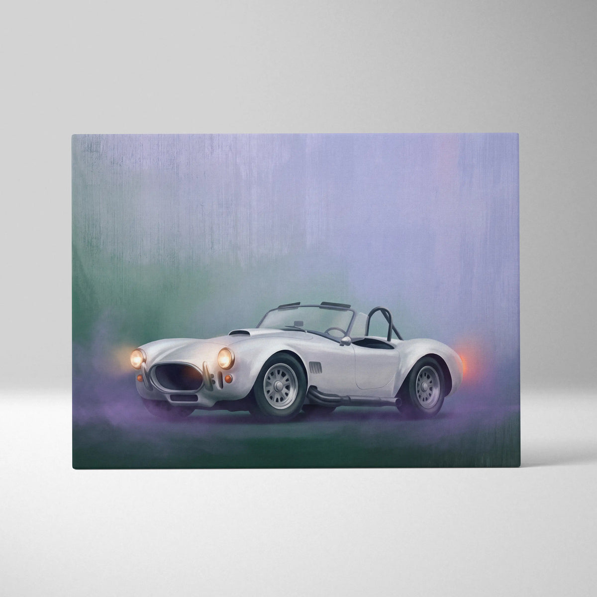 AC Shelby Cobra Inspired Automotive Wall Art, Classic Roadster Canvas Print for Living Room