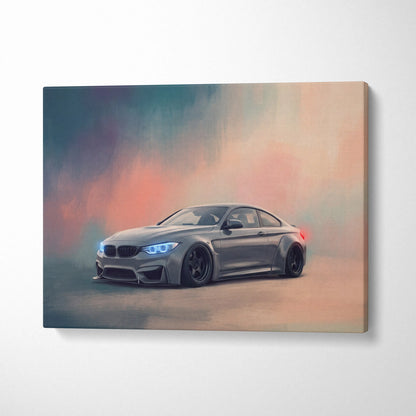 BMW M4 Inspired Canvas Art, Luxury Sports Car Wall Decor