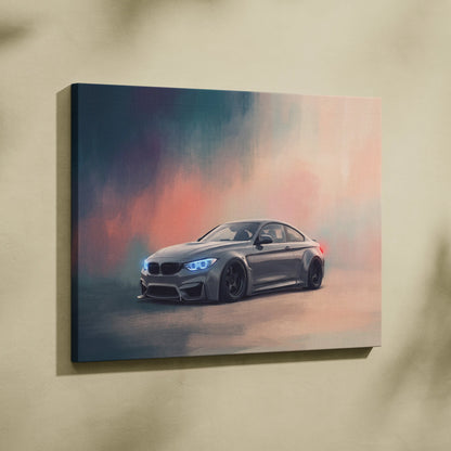 BMW M4 Inspired Canvas Art, Luxury Sports Car Wall Decor