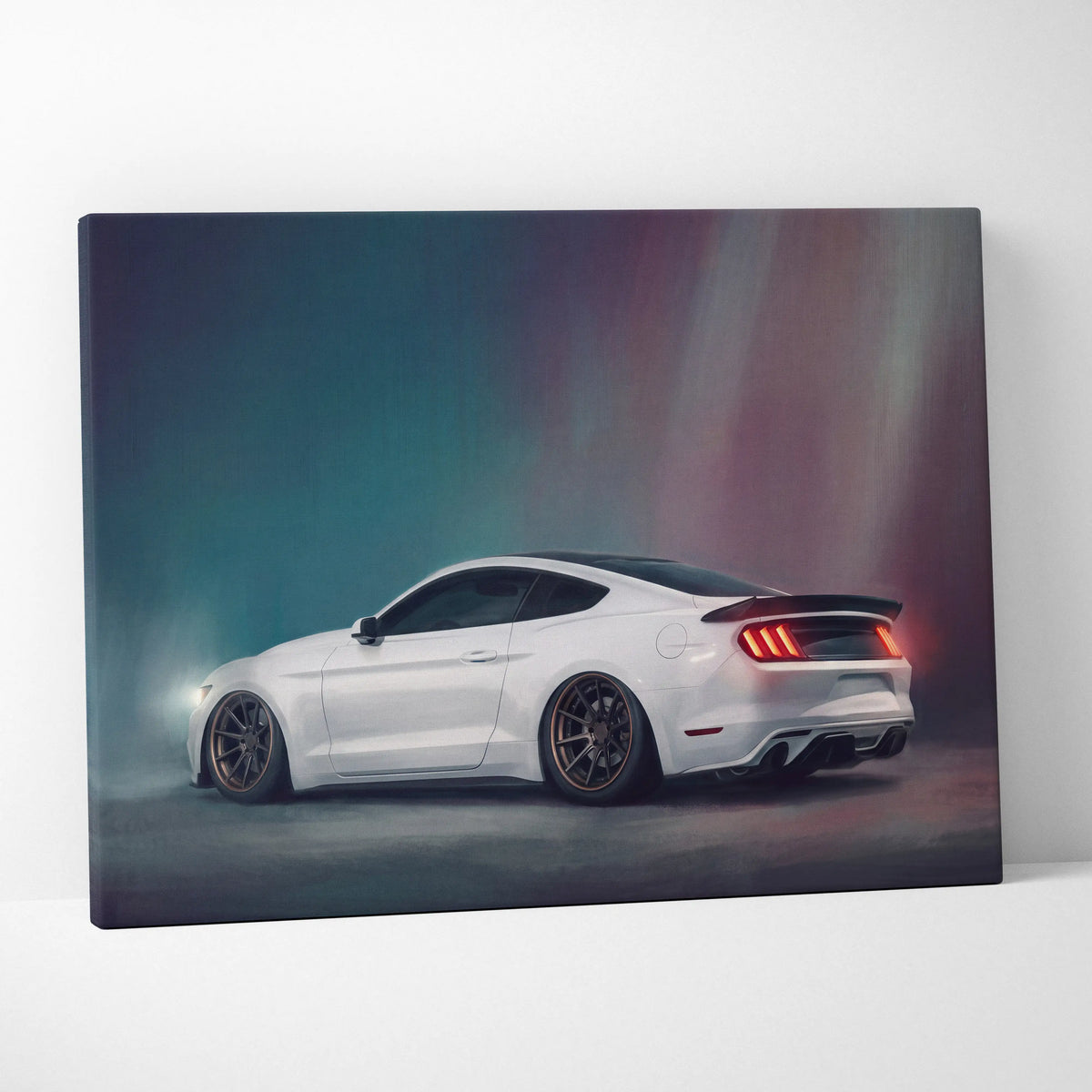 Ford Mustang Inspired Car Wall Art, Custom Muscle Car Canvas Print for Office