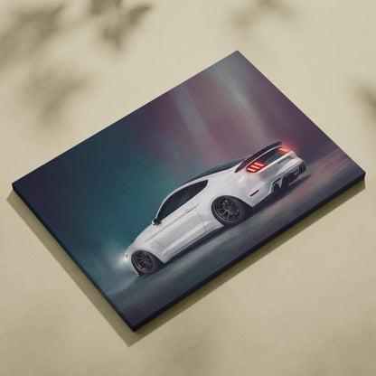 Ford Mustang Inspired Car Wall Art, Custom Muscle Car Canvas Print for Office
