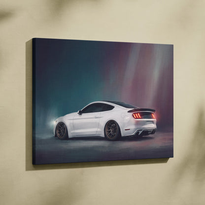 Ford Mustang Inspired Car Wall Art, Custom Muscle Car Canvas Print for Office