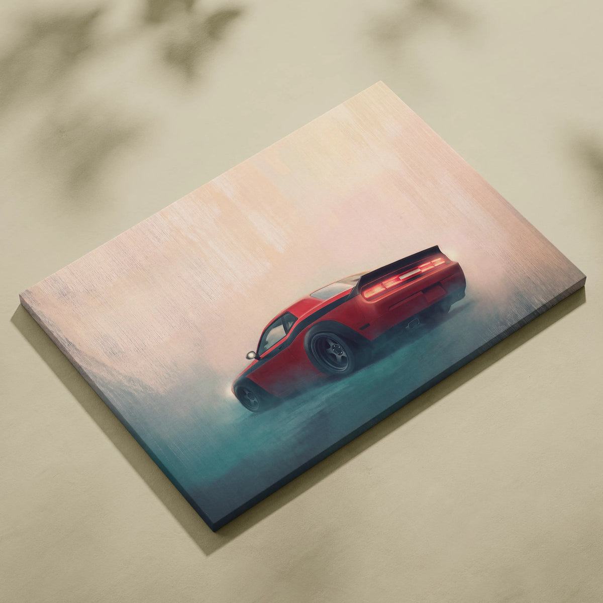 Dodge Challenger Inspired Automotive Canvas Art, Widebody Muscle Car Decor for Bedroom